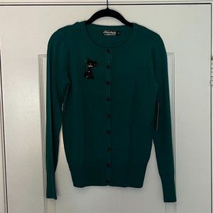 Teal Green Button Down Cardigan Sweater